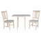 International Concepts Round Small Drop Leaf Dining Table with 2 Splat Back Chairs - 3 Piece Dining Set, 36 in W, 22 in L K-2236D-C10P - alternate 1